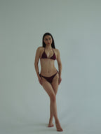Sazan Shimmer Triangle Bottom - Burgundy