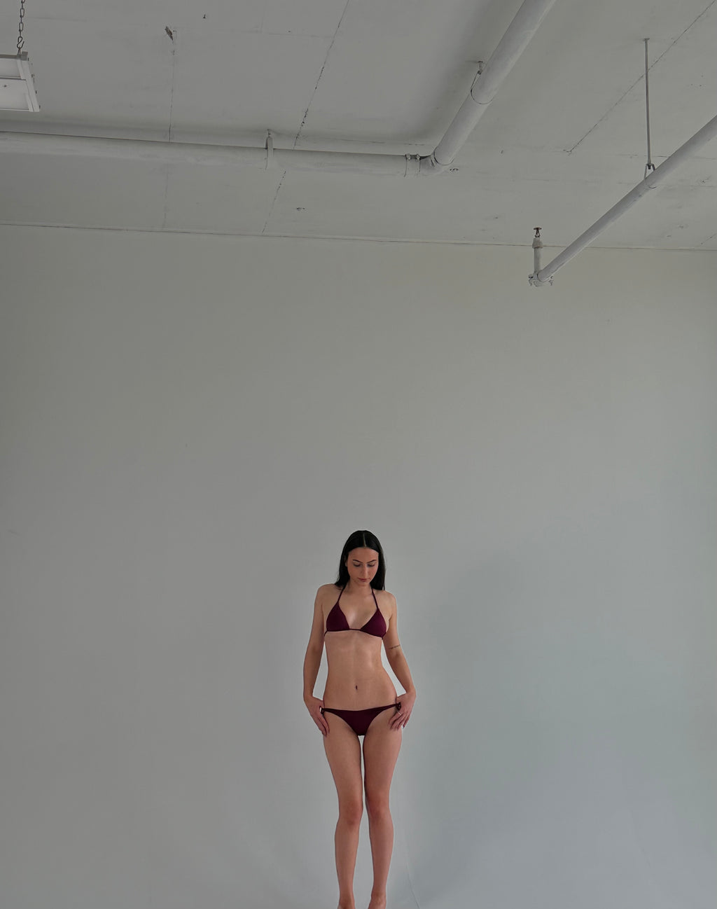 Sazan Shimmer Triangle Top - Burgundy