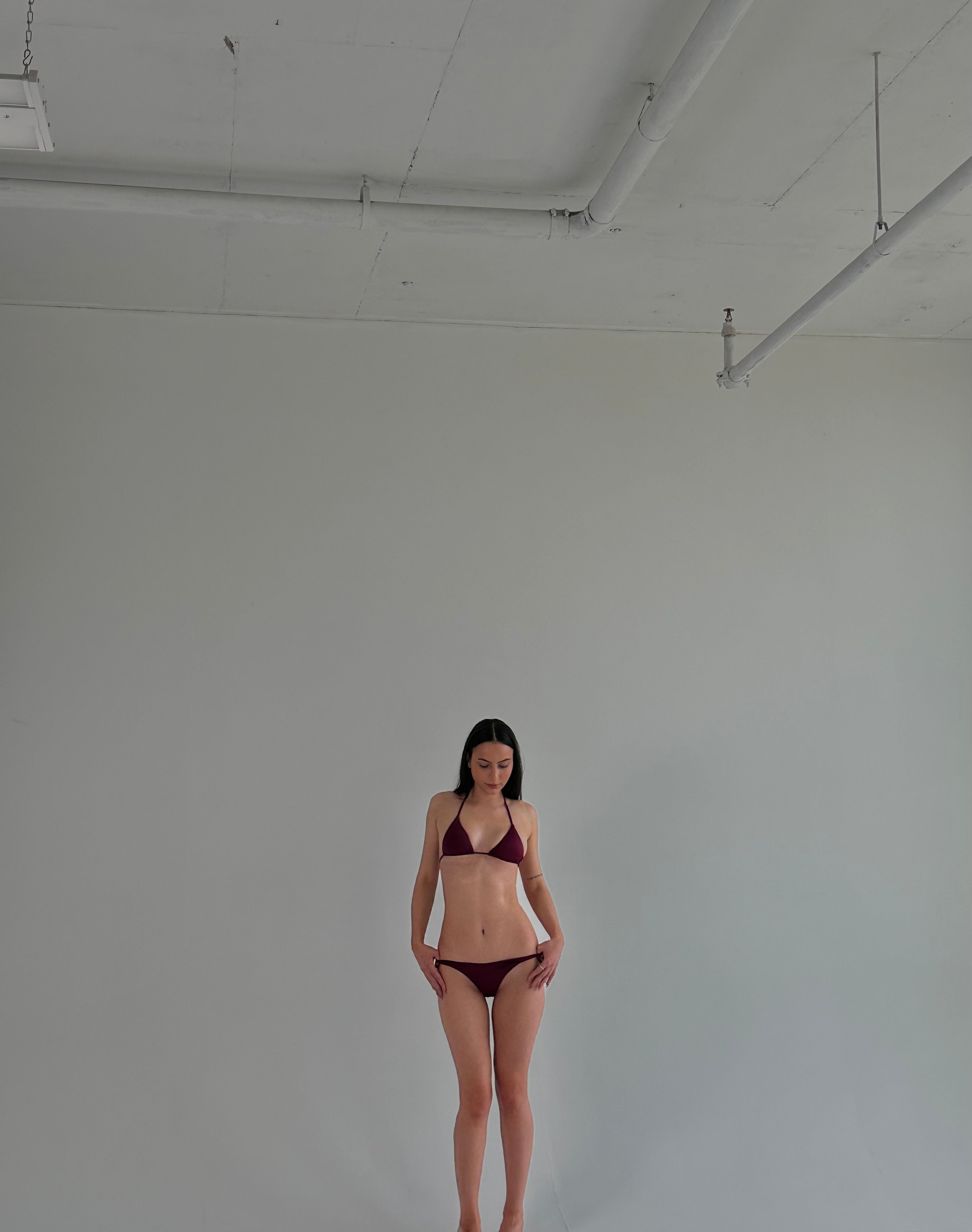 Sazan Shimmer Triangle Top - Burgundy
